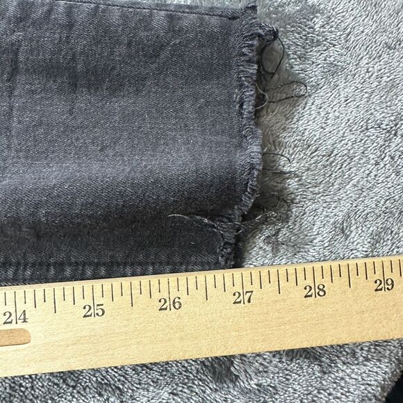 Rag & Bone Jeans Womens 27 Black Distressed High Rise Skinny Denim Raw Hem - Picture 12 of 13